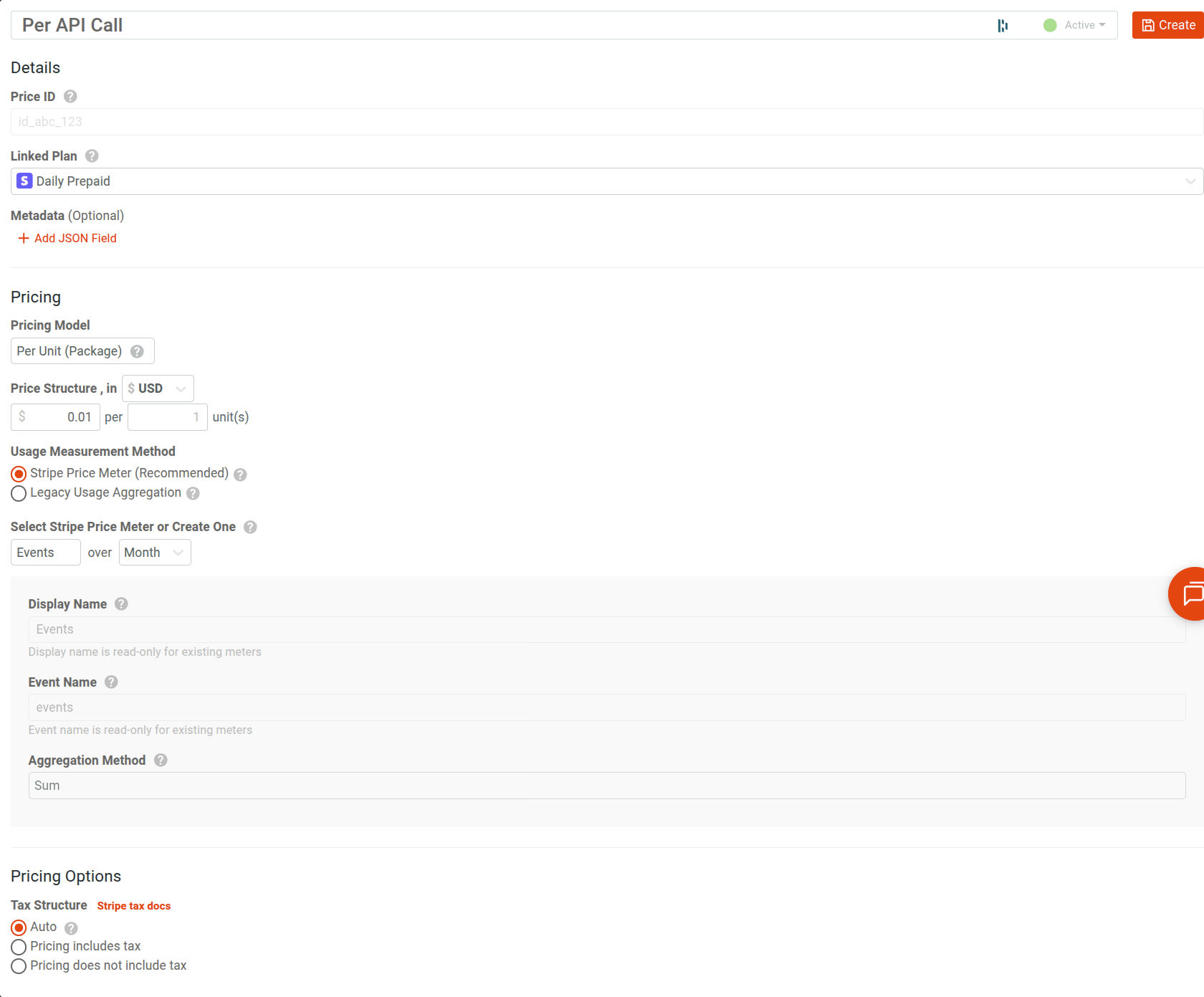 Create Product Catalog Price