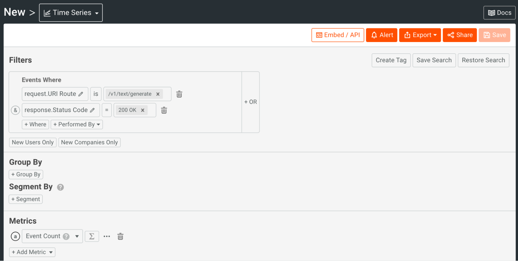 Metrics Dropdown