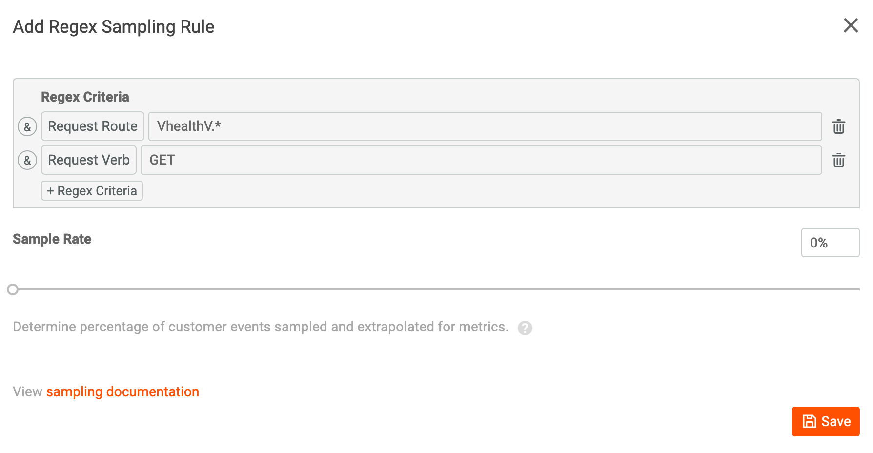 Add Regex Rule for Dynamic Sampling