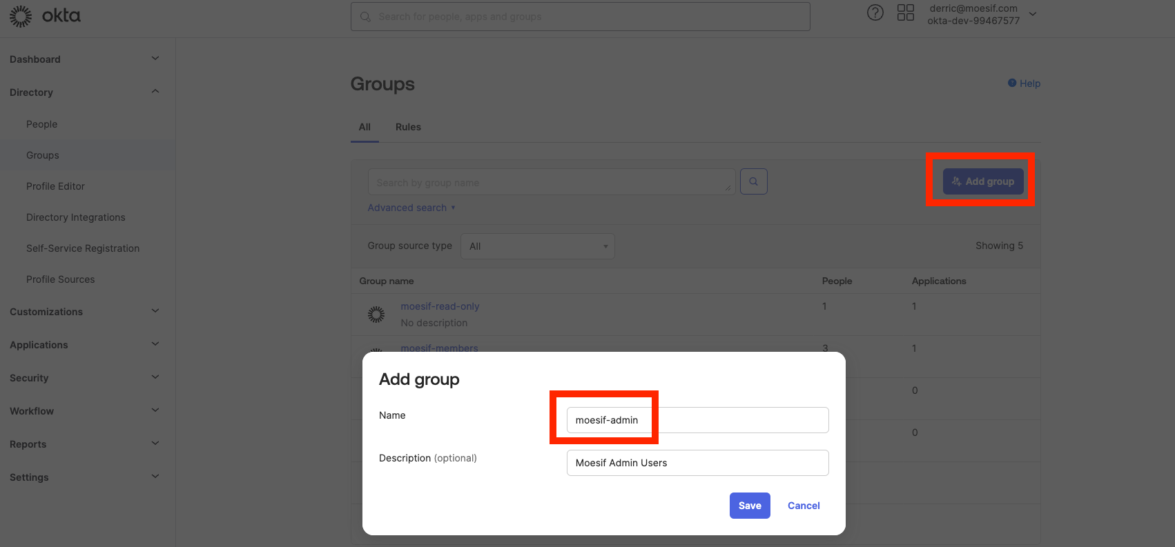 Okta Add Group