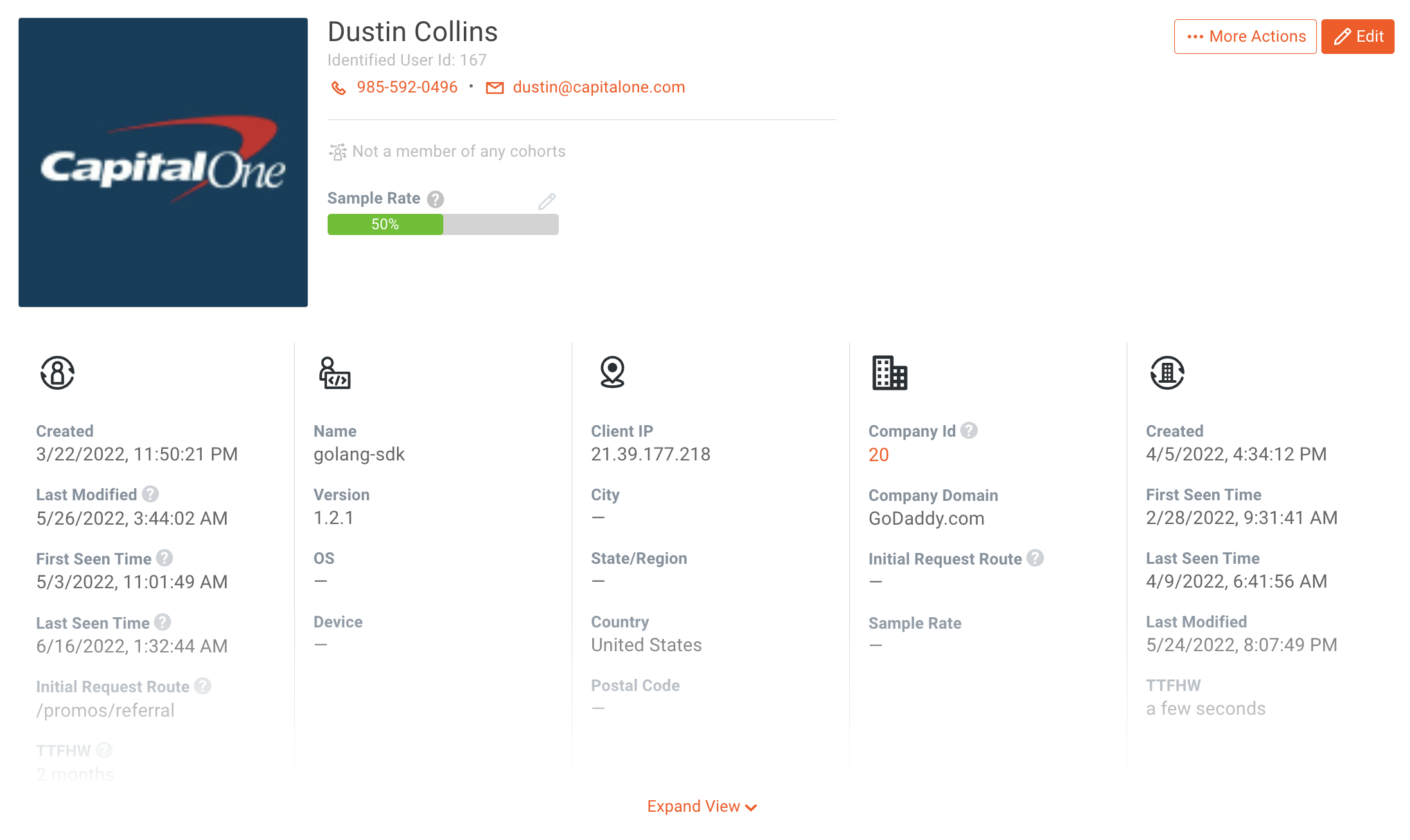 Sample Rate Set In User View