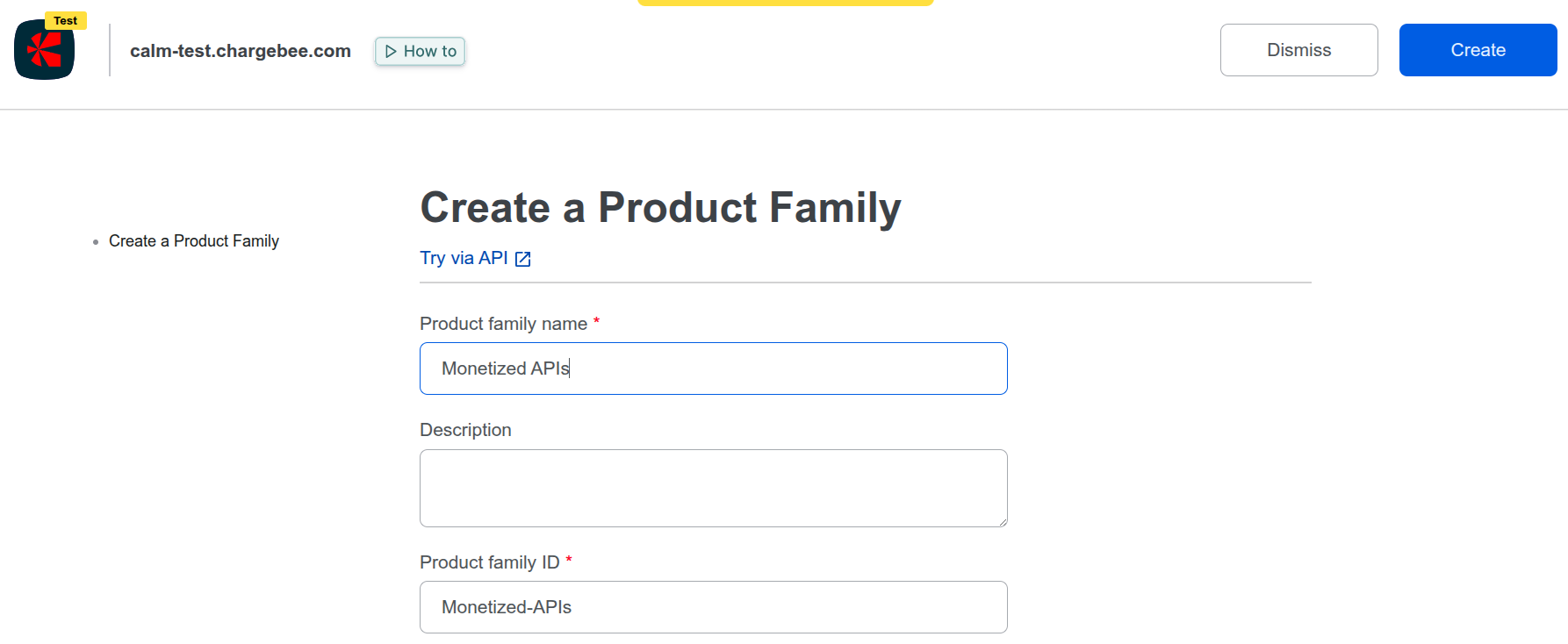 Creating a product family.