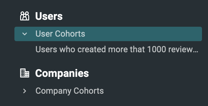 Cohort dropdown